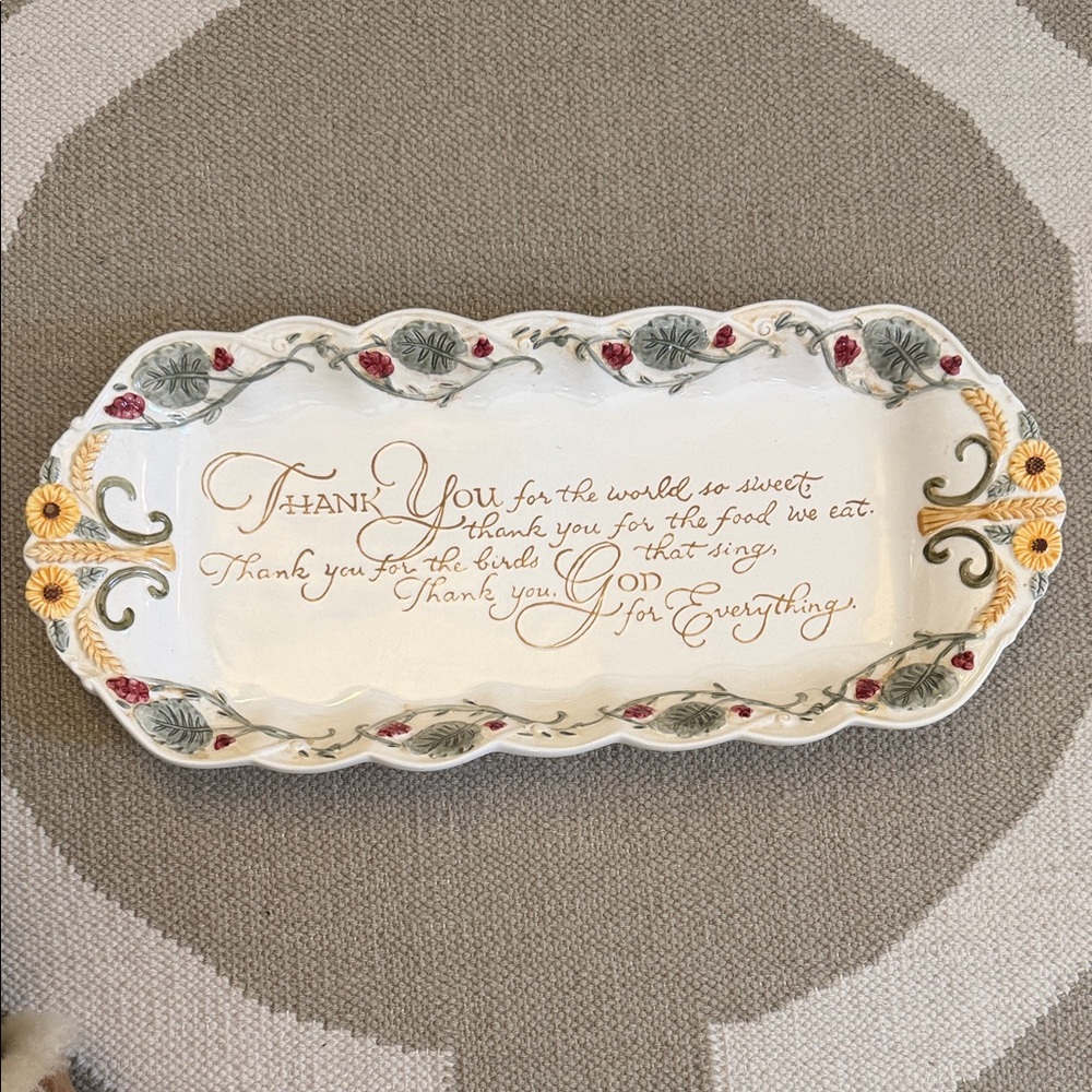 Floral Thank You Serving Platter